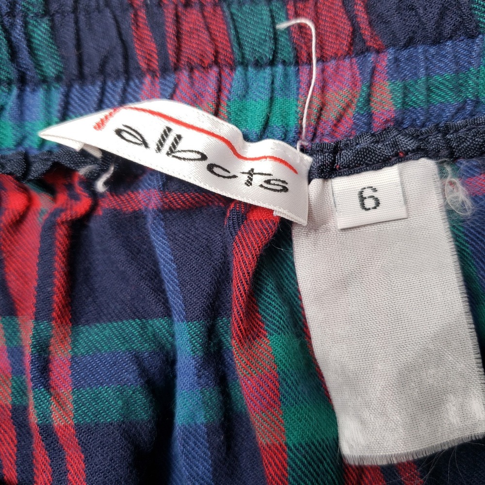 Vintage Talbots Size 4 Tartan Plaid Maxi Skirt Elastic Waist Button Front Flanne - Picture 5 of 9